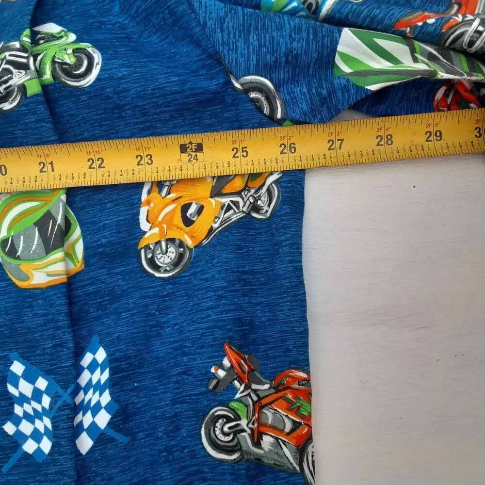 Aloha Republic Hawaiian Shirt Men’s XL Motorcycle Made USA Biker Print Blue EUC